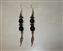Tibetan  Antique Gold and Black Bead earrings with feather