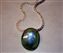 Sterling Silver Box chain with Dark Green light Green reflective glass